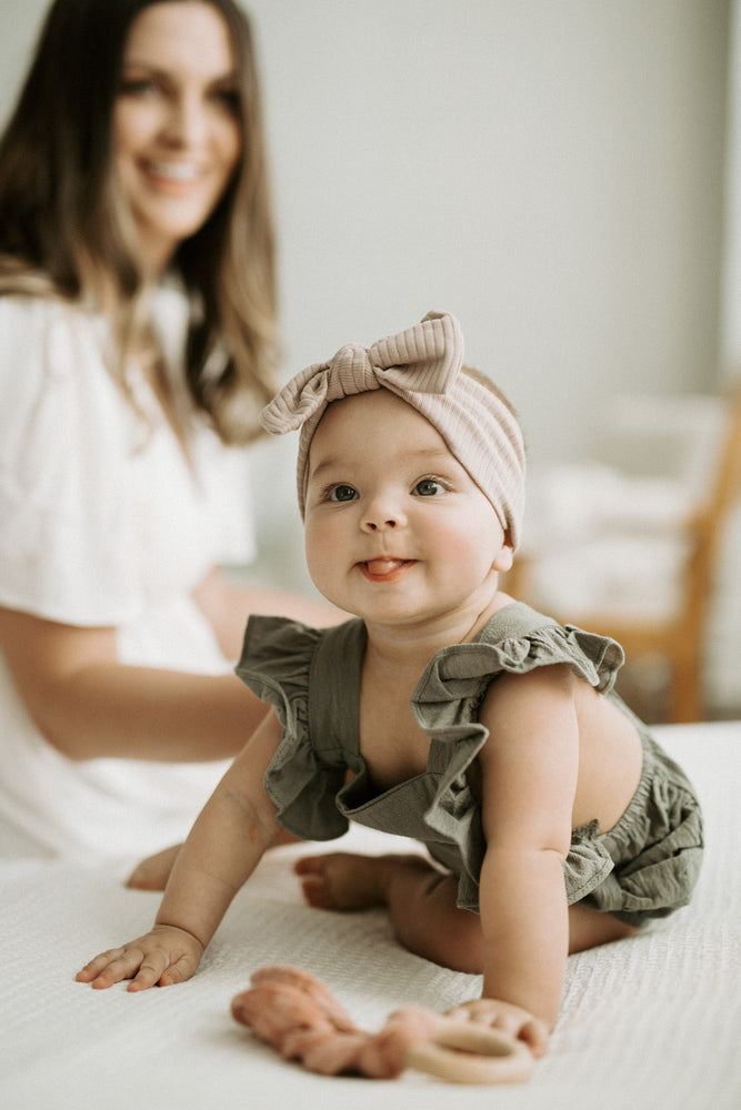 Ribbed Baby Bow Headband