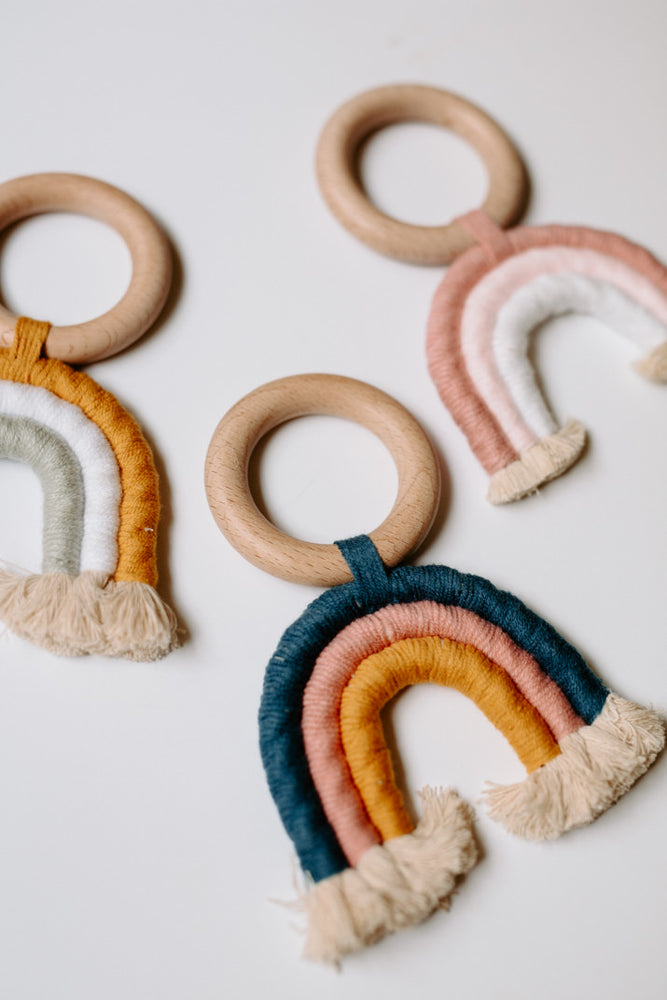 Macrame store rainbow teether