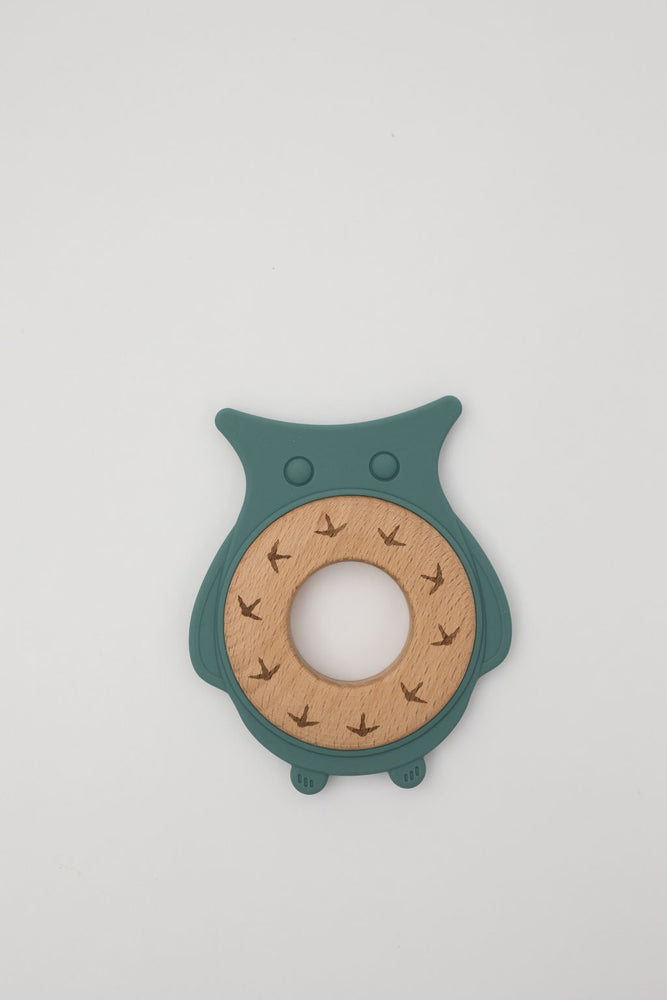 
                  
                    Owl silicone and wood teether
                  
                