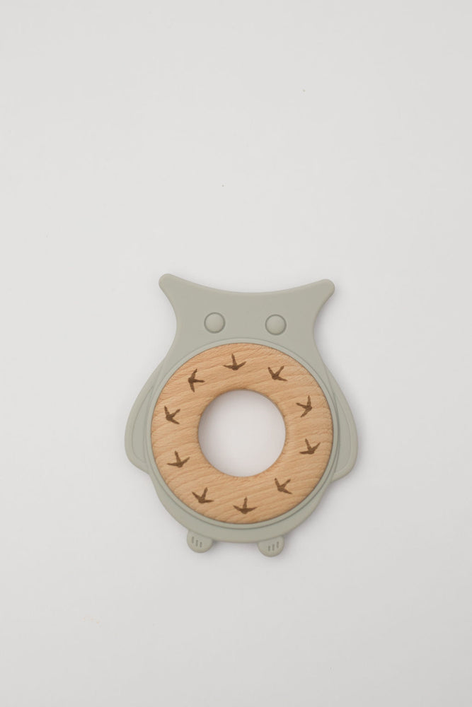 
                  
                    Owl silicone and wood teether
                  
                