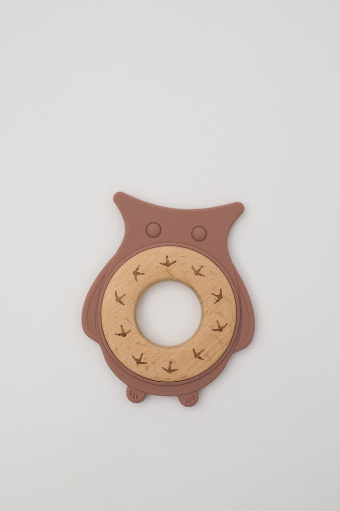 
                  
                    Owl silicone and wood teether
                  
                