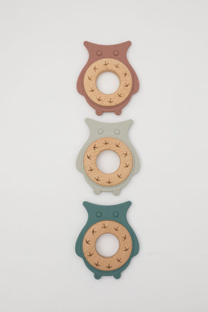 
                  
                    Owl silicone and wood teether
                  
                