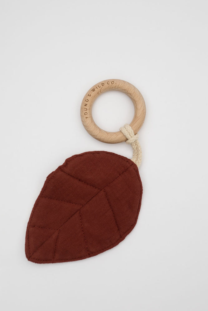 
                  
                    Leaf w/wooden ring teether
                  
                