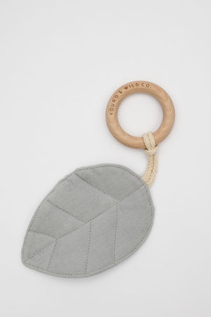 
                  
                    Leaf w/wooden ring teether
                  
                