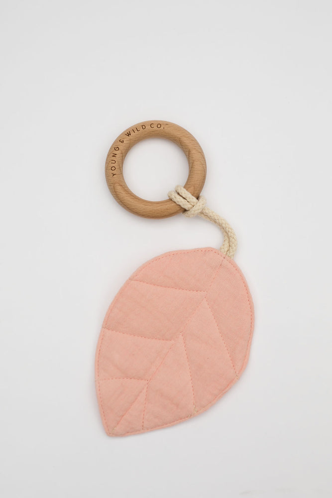 
                  
                    Leaf w/wooden ring teether
                  
                