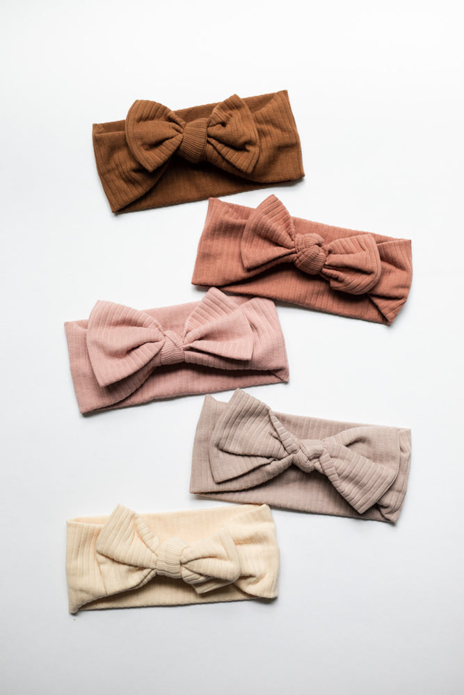 Ribbed Baby Bow Headband